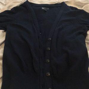 Navy short sleeve cardigan